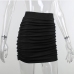 5Ladies Solid Black Pleated Skirts For Women