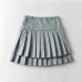 15New Pure Zipper Pleated Skirt For Women