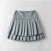 16New Pure Zipper Pleated Skirt For Women