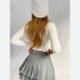 4New Pure Zipper Pleated Skirt For Women