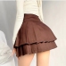 7New Pure Zipper Pleated Skirt For Women