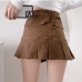 17Pleated Hem Solid Skirts For Women