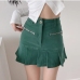 1Pleated Hem Solid Skirts For Women