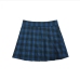 7Preppy Style A-Line Pleated Plaid Mini Skirt