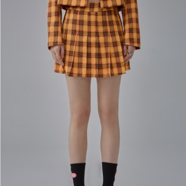 Preppy Style A-Line Pleated Plaid Mini Skirt