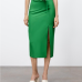 1Pure High Waist Straight Slit Midi Skirt