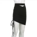 7Ruched Hollow Out Black Short Skirts For Women