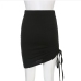 9Ruched Hollow Out Black Short Skirts For Women