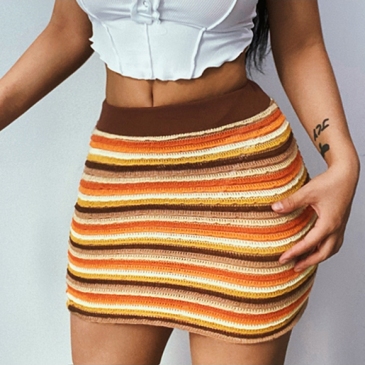 Sexy Stripe Short High Waist Skirts