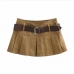 1Solid Color Fashion Pleated Mini Skirt