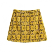 Stylish Jacquard Weave High Waist A Line Skirt