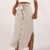3Summer Cotton Linen Solid Pencil Long Skirts