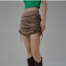 4Summer Ruched Solid Short Skirts For Women