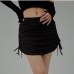 10Summer Ruched Solid Short Skirts For Women