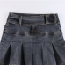 9Versatile Solid Denim Pleated Mini Skirt