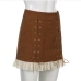 7Vintage  Corduroy Tie Wrap Designer Zipper Short Skirts