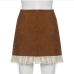 9Vintage  Corduroy Tie Wrap Designer Zipper Short Skirts
