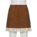 9Vintage  Corduroy Tie Wrap Designer Zipper Short Skirts
