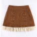 10Vintage  Corduroy Tie Wrap Designer Zipper Short Skirts