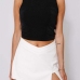 4White Zipper Up Ladies Mini Skorts For Women