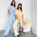 3 Casual Pure Color Long Sleeve Pajama Suit