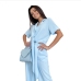 4 Casual Pure Color Long Sleeve Pajama Suit