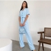 5 Casual Pure Color Long Sleeve Pajama Suit