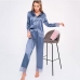 1 Lace Patchwork Long Sleeve  Pajama Set