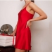 3Loose Red Long Sleeve Two Piece Dress Sets