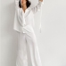 1Simple Split Two Pieces Silk Pajamas For Women