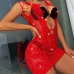 1 Sexy Hot Drilling Hollowed Out One Piece Dress