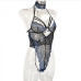 8Contrast Color Lace Hollow Out Sleeveless Bodysuit