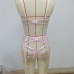 5Pink Sexy Embroidery  2 Piece Sexual Underwear Sets