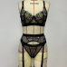 11Sexual Embroidery  See Through Underwear 2 Piece Sets