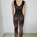 10Sexual Hollow Out  Gauze Transparent Sleeveless Jumpsuits