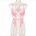 13Sexual Satin Lace Patchwork Hollow Out Bodysuit