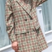 1British Style Contrast Color Plaid Ladies Blazer