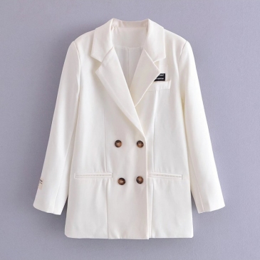 Casual Notch Collar Double Breasted Blazer