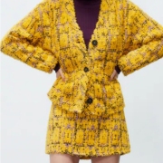 Trendy Jacquard Weave Knitting Coats For Womens