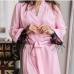 8 Solid Feather Long Sleeve Cardigan Nightgown