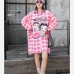 3Casual Spring Printed Loose Longs Sleeve Ladies Long Coat