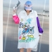 1Cute Cartoon Printed Loose Women Long Coats