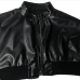 7PU Leather  Punk  Style Black Cropped Coats