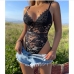 6 Sexy Lace  See-through Sleeveless Bodysuit
