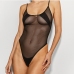 5Alluring See Through Black Backless Sleeveless Bodysuits