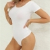 1Casual Pure Color Short Sleeve Bodysuits
