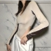 4Contrast Color Inclined Shoulder Long Sleeve Bodysuit