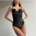 4Cool PU Black Camisole Bodysuits For Women