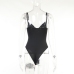 8Cool PU Black Camisole Bodysuits For Women