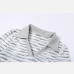 9Fashionable Striped Slimming Turndown Collar Bodysuits